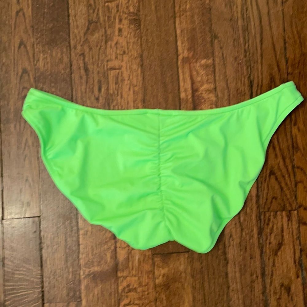 Ujena Sz 1X in Color *Margarita* Neon Lime Green Shirred Bikini Bottom Y2K
